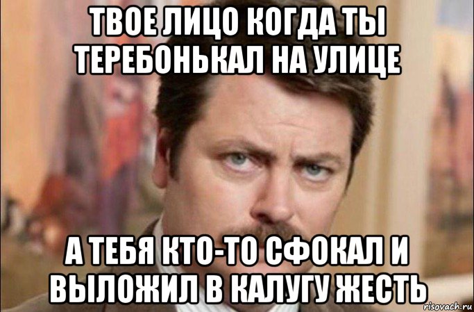 твое лицо когда ты теребонькал на улице а тебя кто-то сфокал и выложил в калугу жесть, Мем  Я человек простой