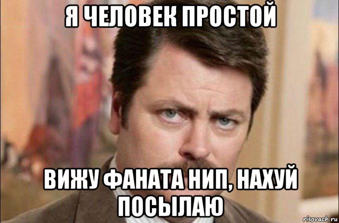 я человек простой вижу фаната нип, нахуй посылаю, Мем  Я человек простой