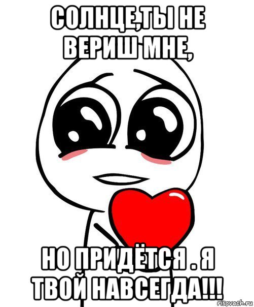 солнце,ты не вериш мне, но придётся . я твой навсегда!!!, Мем  Я тебя люблю