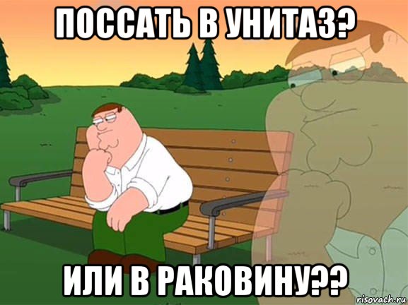 поссать в унитаз? или в раковину??, Мем Задумчивый Гриффин