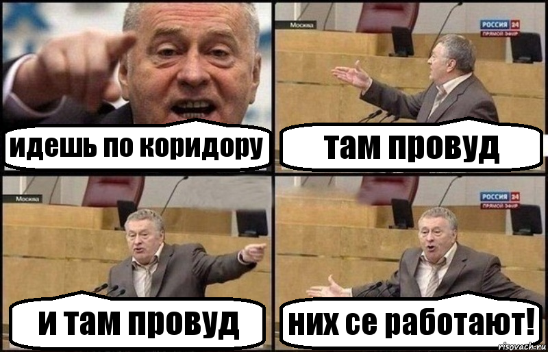 идешь по коридору там провуд и там провуд них се работают!, Комикс Жириновский