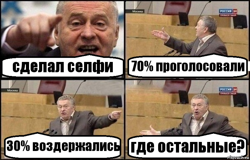 сделал селфи 70% проголосовали 30% воздержались где остальные?, Комикс Жириновский