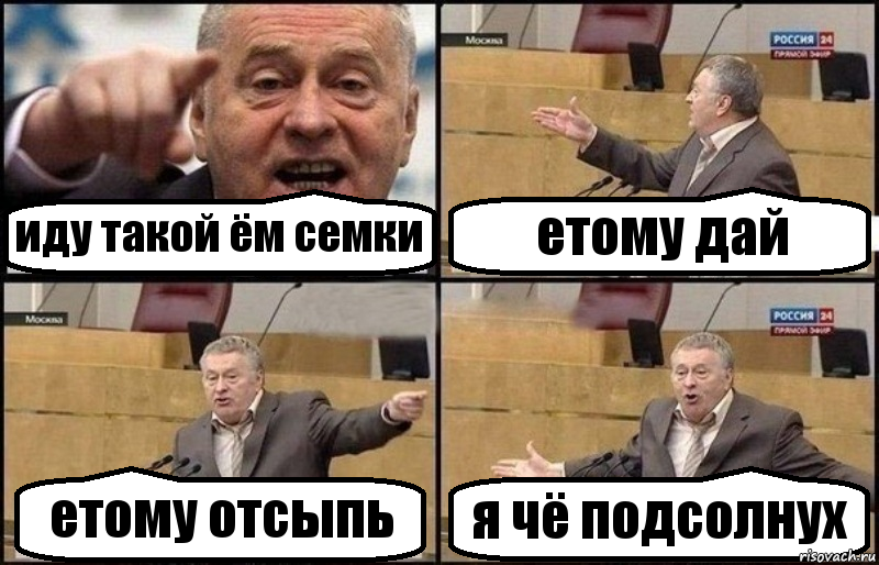 иду такой ём семки етому дай етому отсыпь я чё подсолнух, Комикс Жириновский