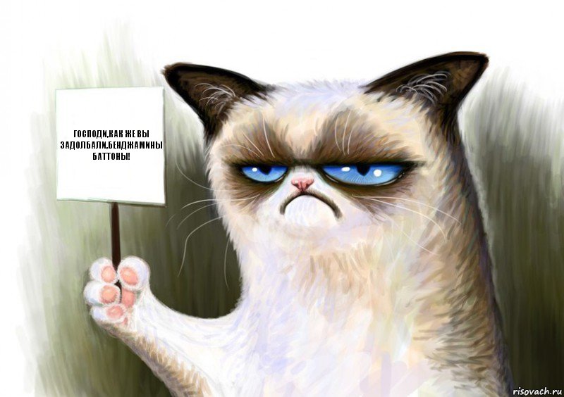 Господи,как же Вы задолбали,Бенджамины Баттоны!, Комикс Сварливый кот с табличкой