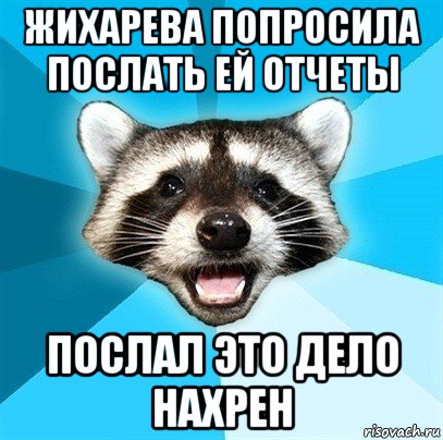 жихарева попросила послать ей отчеты послал это дело нахрен, Мем Енот-Каламбурист