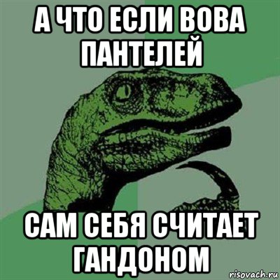 а что если вова пантелей сам себя считает гандоном, Мем Филосораптор