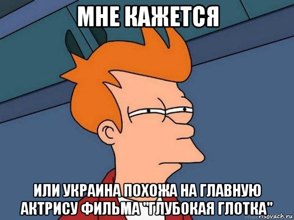 мне кажется или украина похожа на главную актрису фильма "глубокая глотка", Мем  Фрай (мне кажется или)