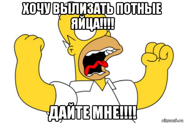 хочу вылизать потные яйца!!!! дайте мне!!!!, Мем Разъяренный Гомер