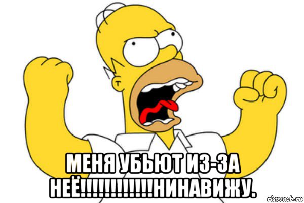  меня убьют из-за неё!!!!!!!!!!!!нинавижу., Мем Разъяренный Гомер