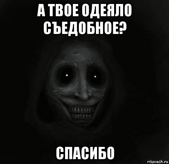 а твое одеяло съедобное? спасибо, Мем Ночной гость