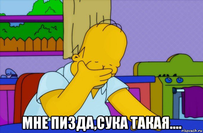  мне пизда,сука такая...., Мем Homer simpson facepalm