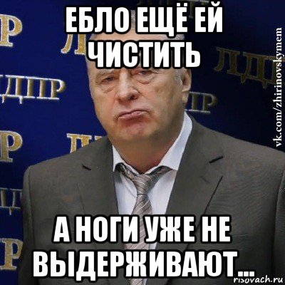 ебло ещё ей чистить а ноги уже не выдерживают..., Мем Хватит это терпеть (Жириновский)