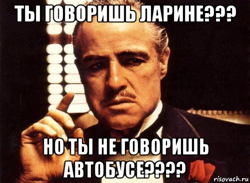 ты говоришь ларине??? но ты не говоришь автобусе????, Мем крестный отец