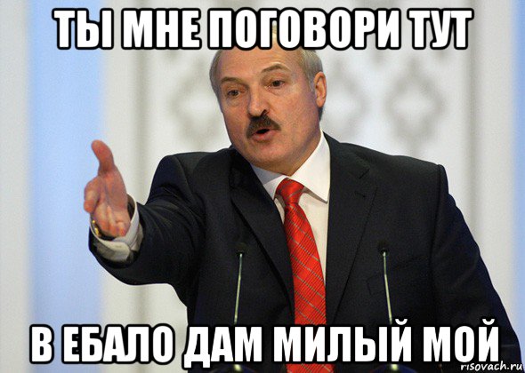 ты мне поговори тут в ебало дам милый мой, Мем лукашенко