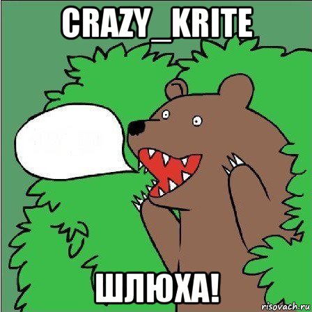 crazy_krite шлюха!, Мем Медведь-шлюха