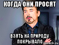 когда они просят взять на природу покрывало, Мем мое лицо когда