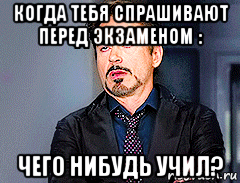 когда тебя спрашивают перед экзаменом : чего нибудь учил?, Мем мое лицо когда