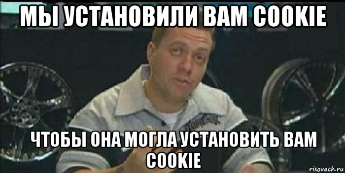 мы установили вам cookie чтобы она могла установить вам cookie, Мем Монитор (тачка на прокачку)