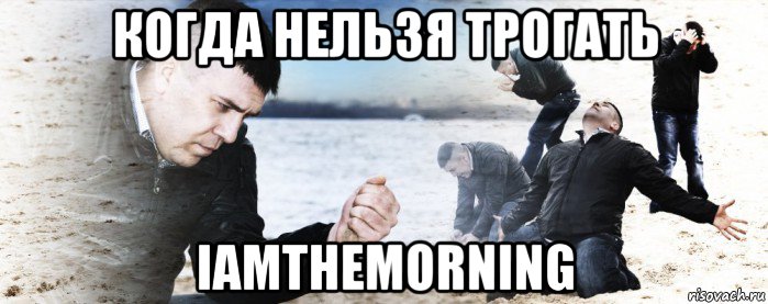 когда нельзя трогать iamthemorning, Мем Мужик сыпет песок на пляже