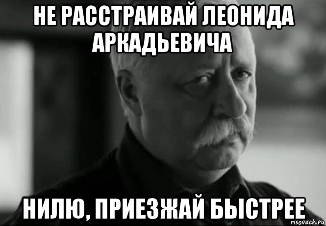 не расстраивай леонида аркадьевича нилю, приезжай быстрее, Мем Не расстраивай Леонида Аркадьевича