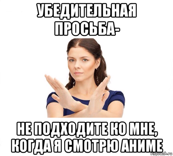 убедительная просьба- не подходите ко мне, когда я смотрю аниме, Мем Не зовите