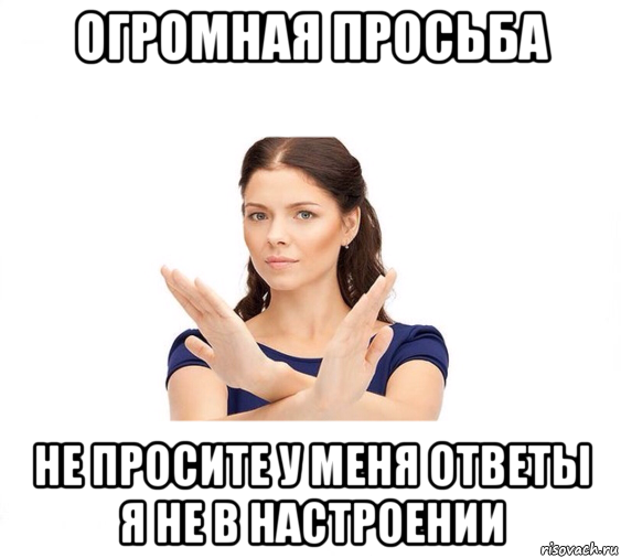 огромная просьба не просите у меня ответы я не в настроении, Мем Не зовите