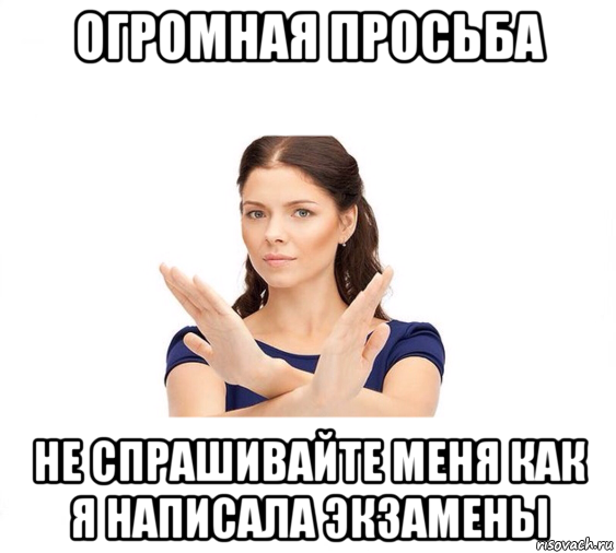 огромная просьба не спрашивайте меня как я написала экзамены, Мем Не зовите