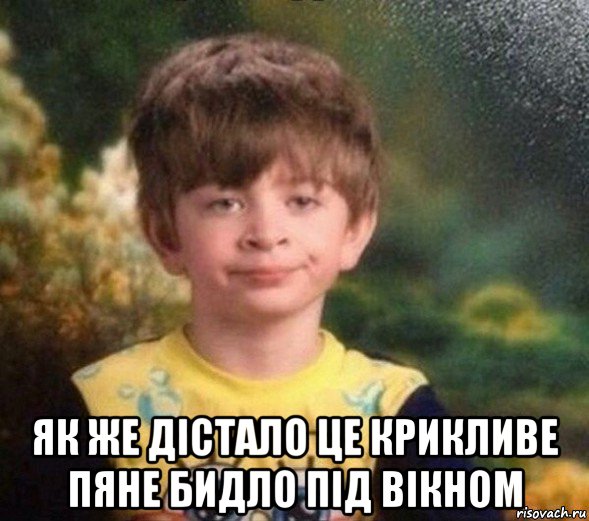  як же дістало це крикливе пяне бидло під вікном, Мем Недовольный пацан