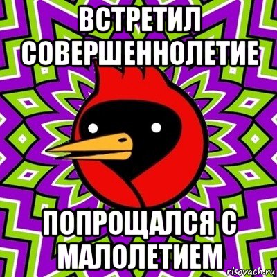 встретил совершеннолетие попрощался с малолетием, Мем Омская птица