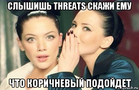 слышишь threats скажи ему что коричневый подойдет, Мем  Он