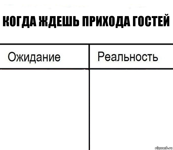 Когда ждешь прихода гостей  , Комикс  Ожидание - реальность