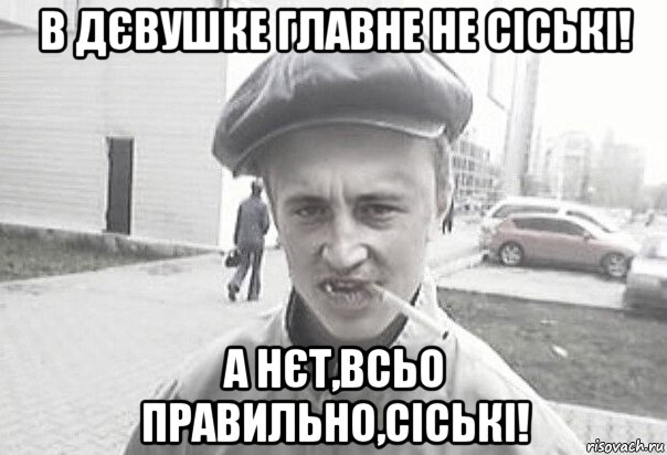 в дєвушке главне не сіські! а нєт,всьо правильно,сіські!, Мем Пацанська философия