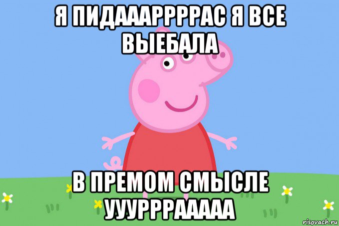 я пидаааррррас я все выебала в премом смысле ууурррааааа, Мем Пеппа