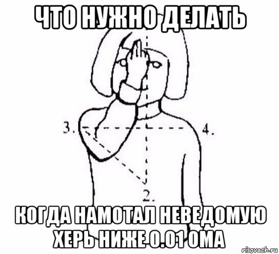 что нужно делать когда намотал неведомую херь ниже 0.01 ома, Мем  Перекреститься