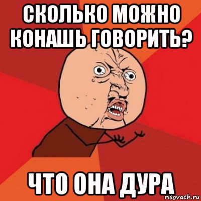 сколько можно конашь говорить? что она дура, Мем Почему