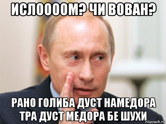 ислоооом? чи вован? рано голиба дуст намедора тра дуст медора бе шухи, Мем Путин по секрету