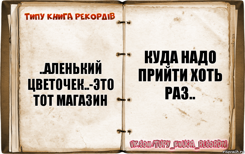 ..аленький цветочек..-это тот магазин куда надо прийти хоть раз.., Комикс  Типу книга рекордв