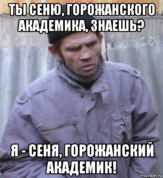 ты сеню, горожанского академика, знаешь? я - сеня, горожанский академик!, Мем  Ты втираешь мне какую то дичь