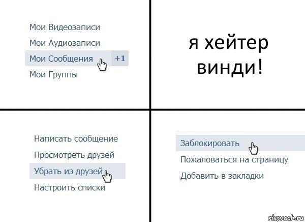 я хейтер винди!, Комикс  Удалить из друзей