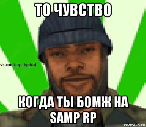 то чувство когда ты бомж на samp rp, Мем Vkcomarptypical