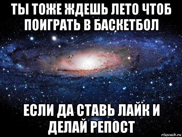 ты тоже ждешь лето чтоб поиграть в баскетбол если да ставь лайк и делай репост, Мем Вселенная