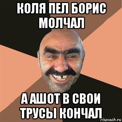 коля пел борис молчал а ашот в свои трусы кончал, Мем Я твой дом труба шатал