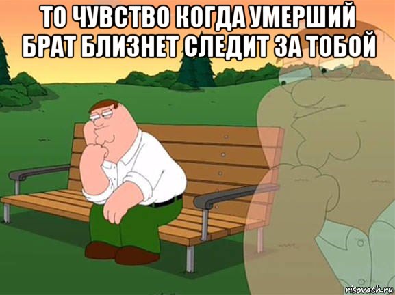 то чувство когда умерший брат близнет следит за тобой , Мем Задумчивый Гриффин