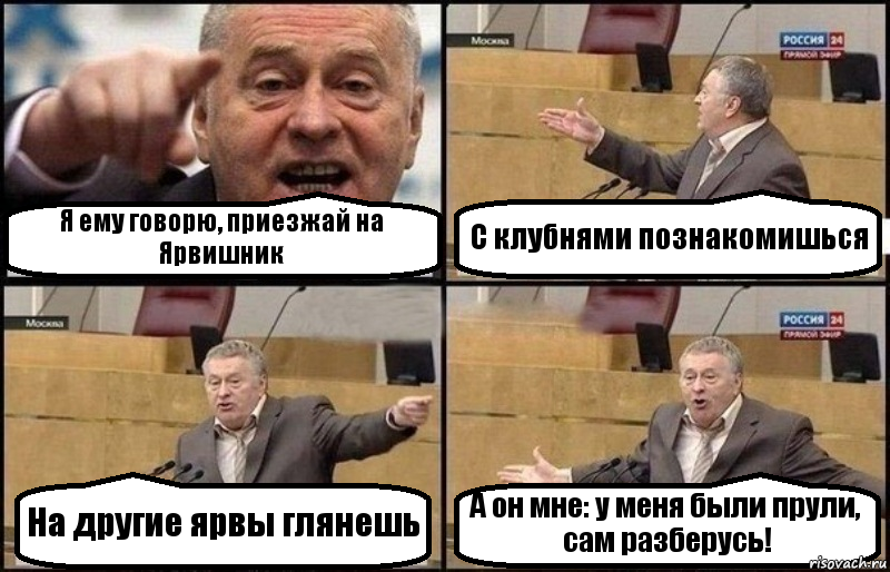 Я ему говорю, приезжай на Ярвишник С клубнями познакомишься На другие ярвы глянешь А он мне: у меня были прули, сам разберусь!, Комикс Жириновский