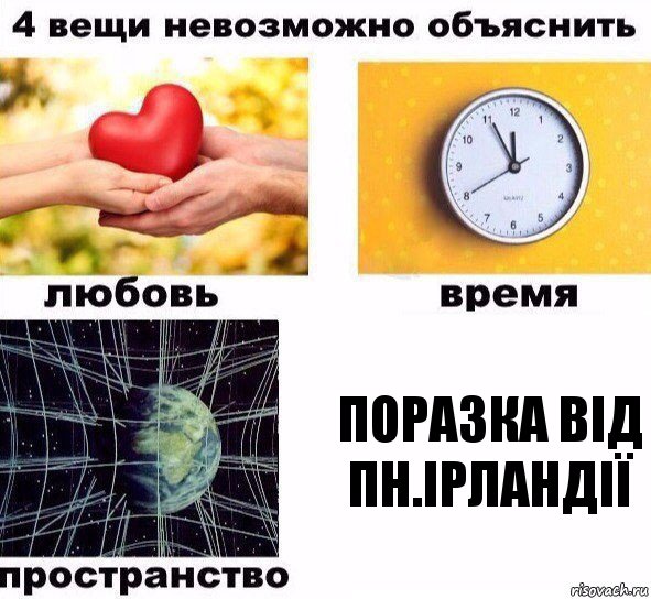 Поразка від Пн.Ірландії, Комикс  4 вещи невозможно объяснить