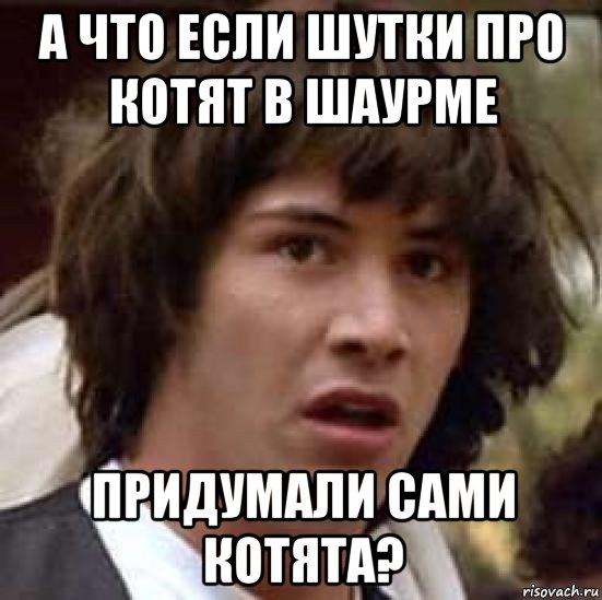 а что если шутки про котят в шаурме придумали сами котята?, Мем А что если (Киану Ривз)