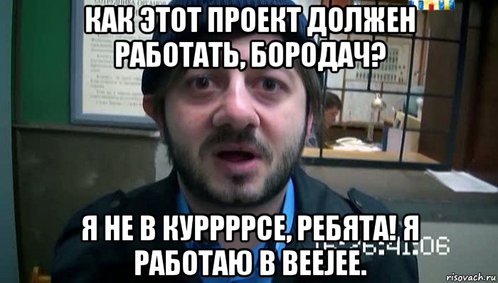 как этот проект должен работать, бородач? я не в куррррсе, ребята! я работаю в beejee.