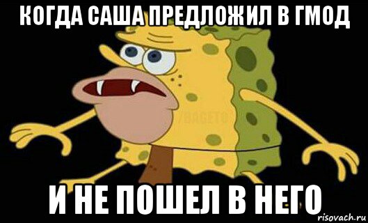 когда саша предложил в гмод и не пошел в него, Мем Дикий спанч боб