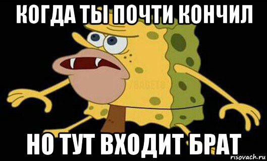 когда ты почти кончил но тут входит брат, Мем Дикий спанч боб