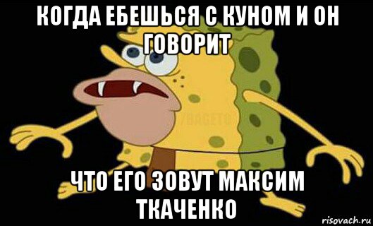 когда ебешься с куном и он говорит что его зовут максим ткаченко, Мем Дикий спанч боб